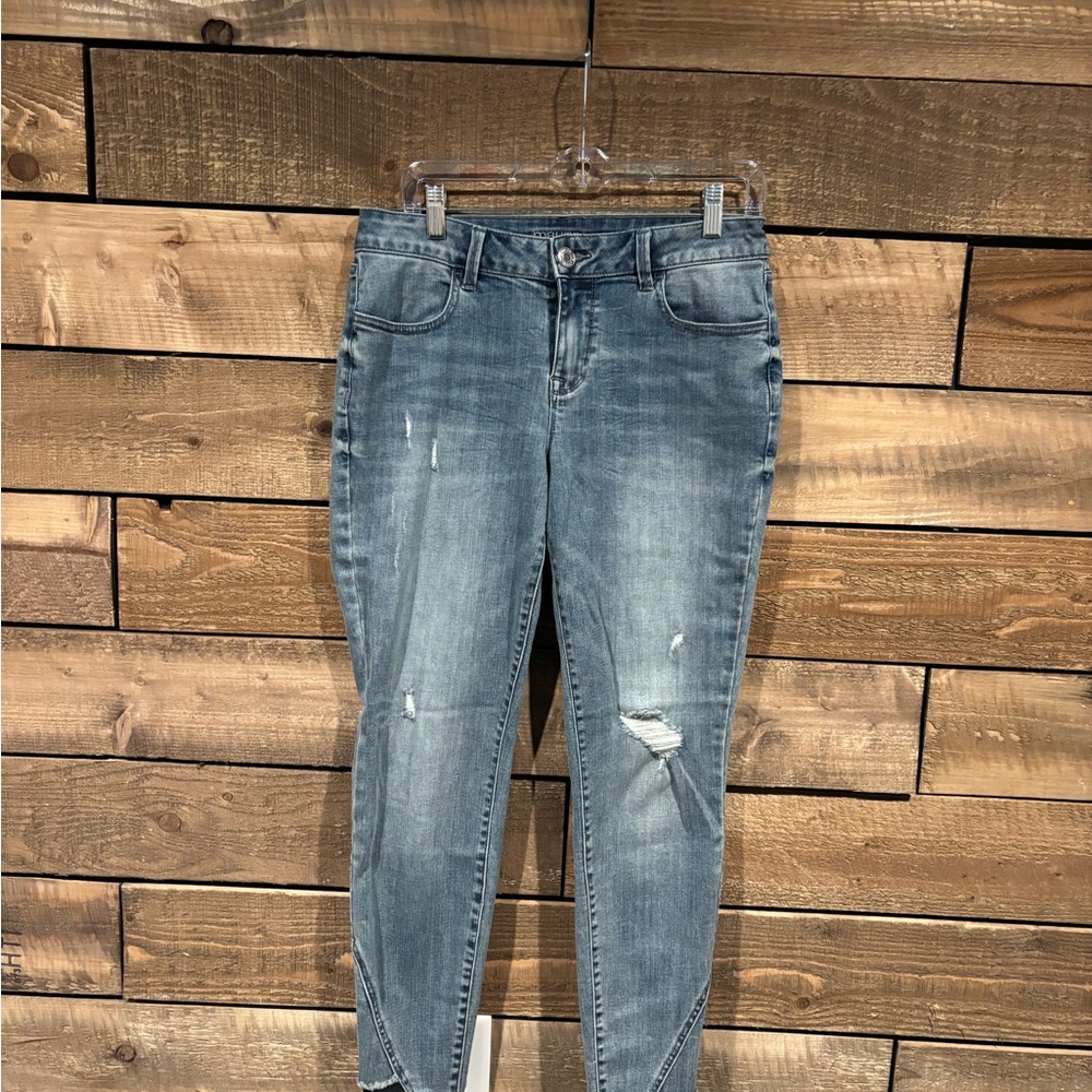 Maurices Blue Distressed Skinny Jeans